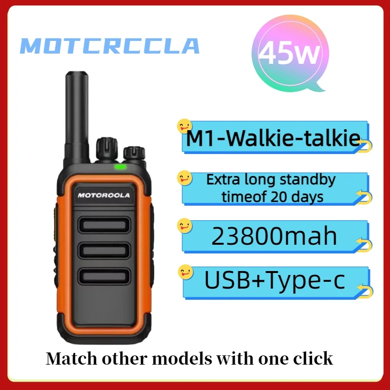 Conjunto de transceptor Walkie Talkie MOTCRCCLA-M1, rádio bidirecional portátil, UHF, longo alcance, rádio DMR