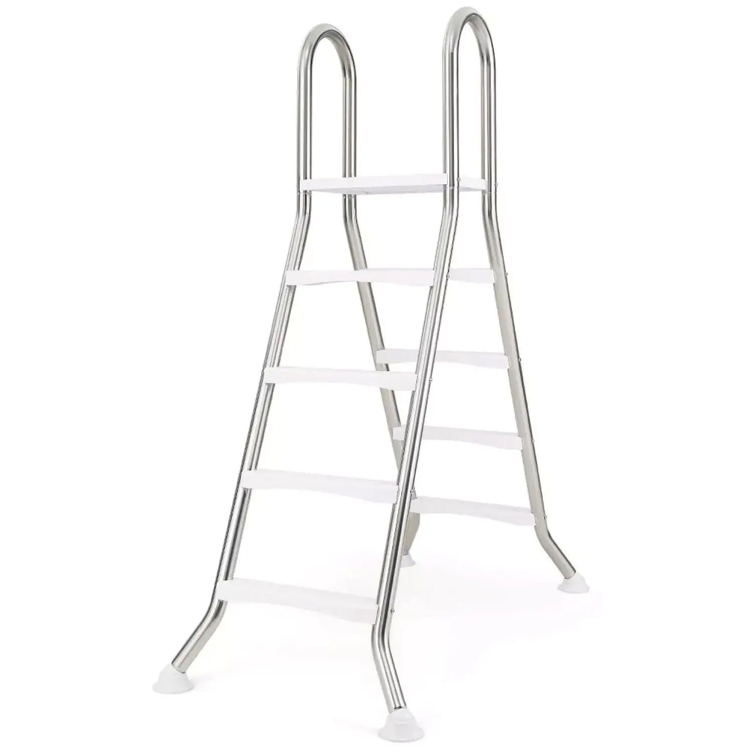

Above Ground Pool Ladder with Top Platform Non-slip Steps in Stainless Steel Swimming Pool Accessories