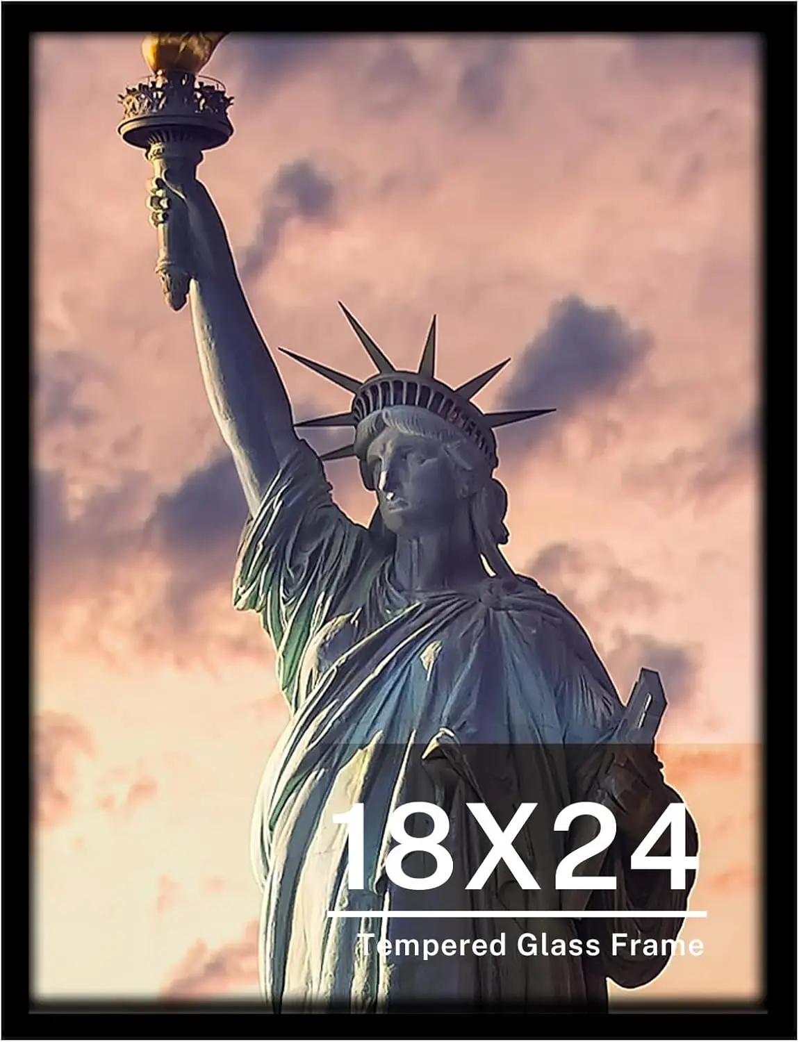 

Рамка для постеров 18x24 из черного дерева с закаленным стеклом, крепление для настенного монтажа в комплекте, для вертикальной или горизонтальной установки