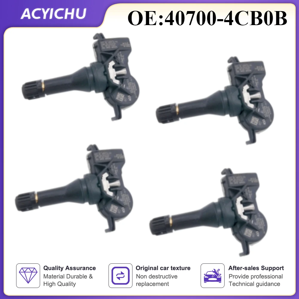 4PCS 40700-4CB0B Tire Pressure Monitor For Renault Talisman Korea Motors Samsung SM6 2015-2022 433 MHz