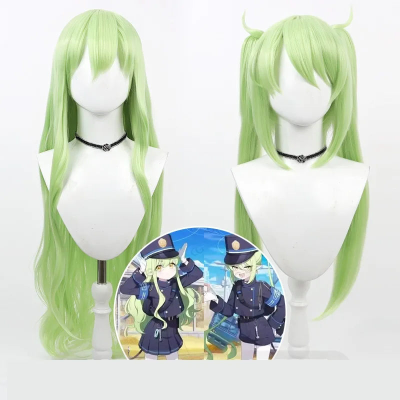 2 Types Blue Archive Tachibana Hikari Cosplay Wig Green Synthetic Hair Heat Resistant Halloween Carnival Role Play Party