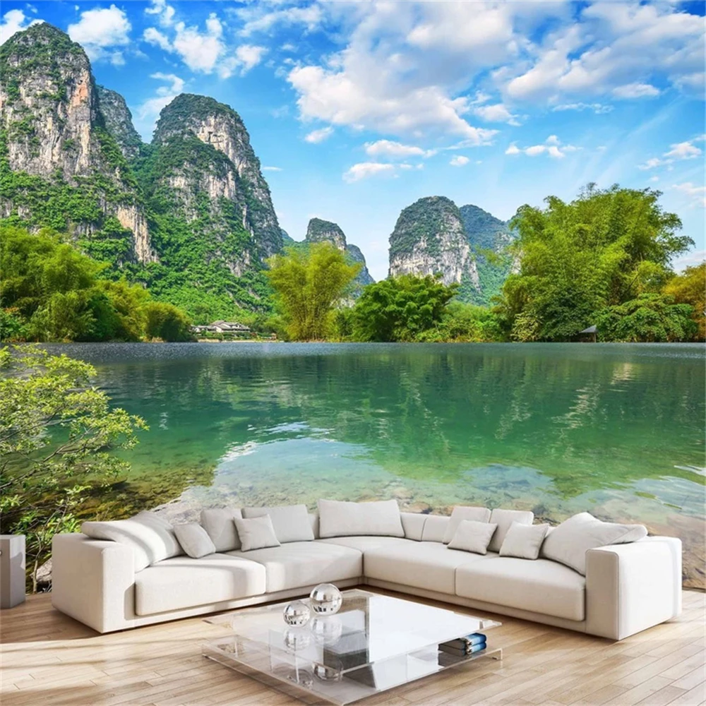 

Custom Large murals natural original landscape wallpaper living room sofa TV background wall cloth scenery wall paper home decor