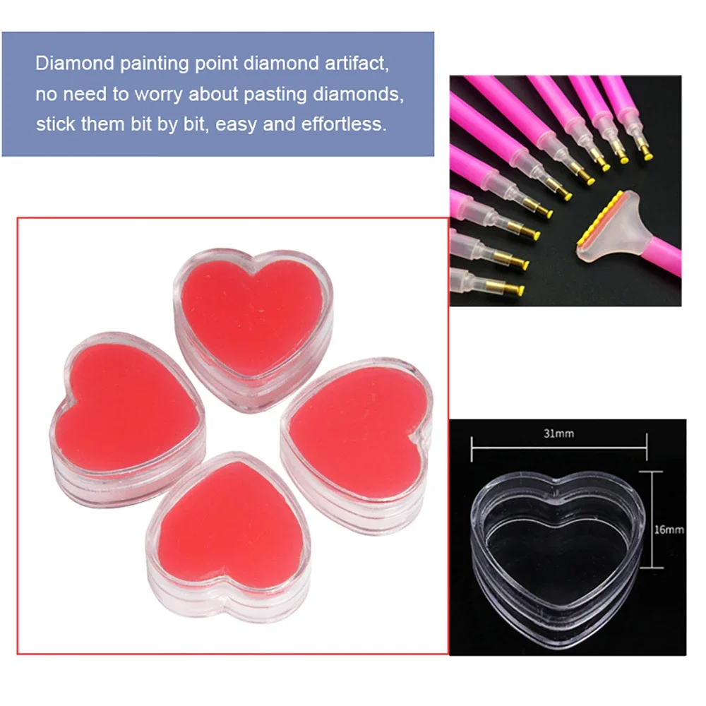 Love Box Diamond Painting Glue Dot Diamond Pen Special Mosaic Embroidery Cross Stich Akcesoria Narzędzie Nowy produkt 3/6szt