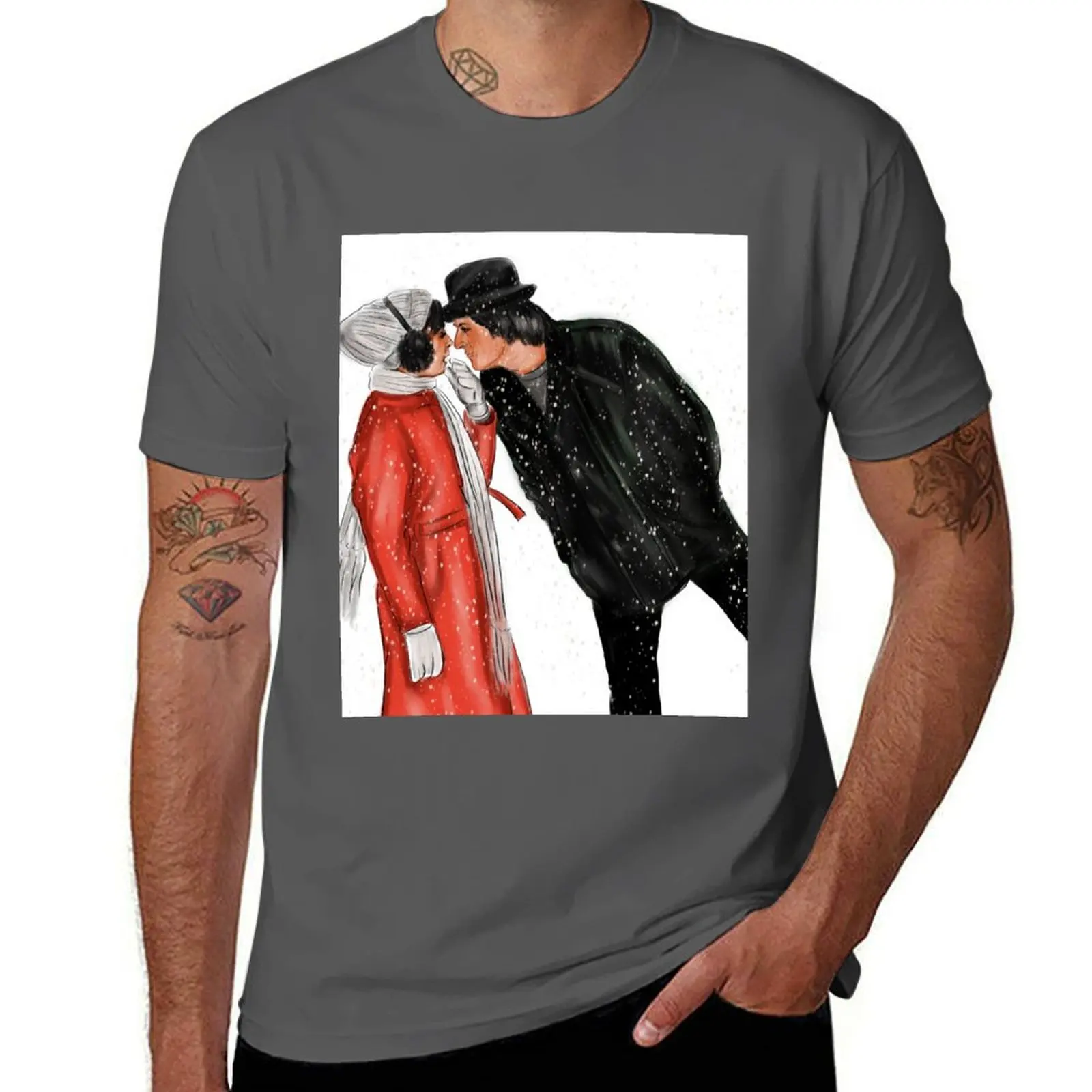 Sylvester Stallone and Talia Shire T-Shirt Light Athletic Short Sleeve Tee Shirt