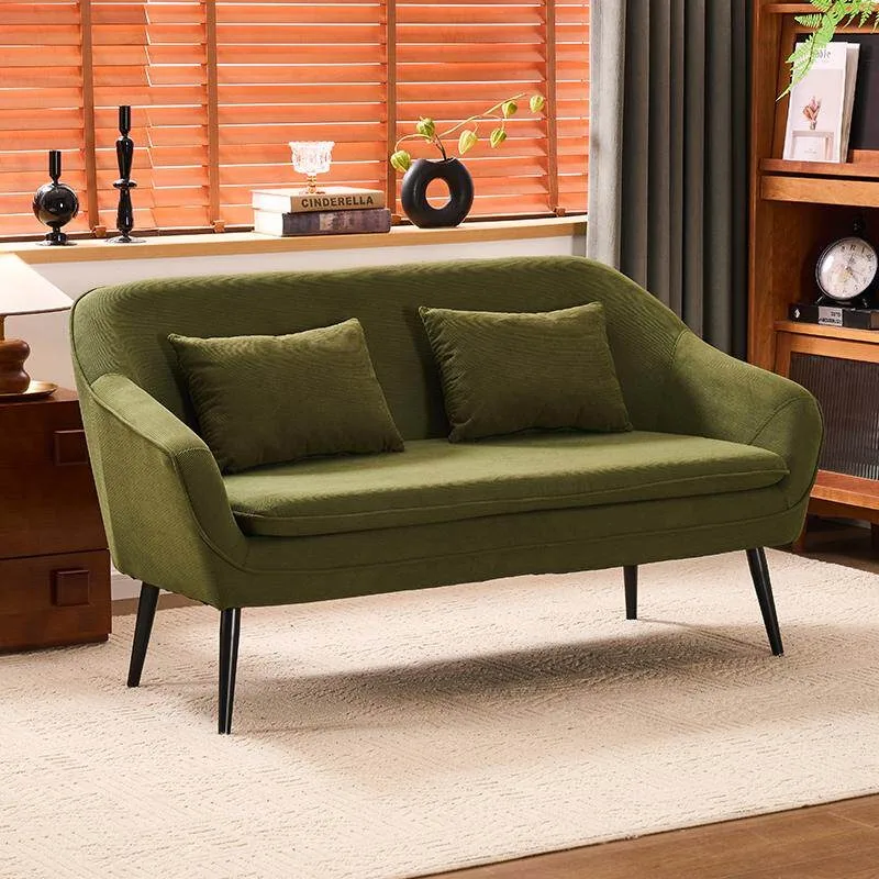 

Nordic country retro double chair balcony apartment hotel rental room homestay small apartment corduroy sofa