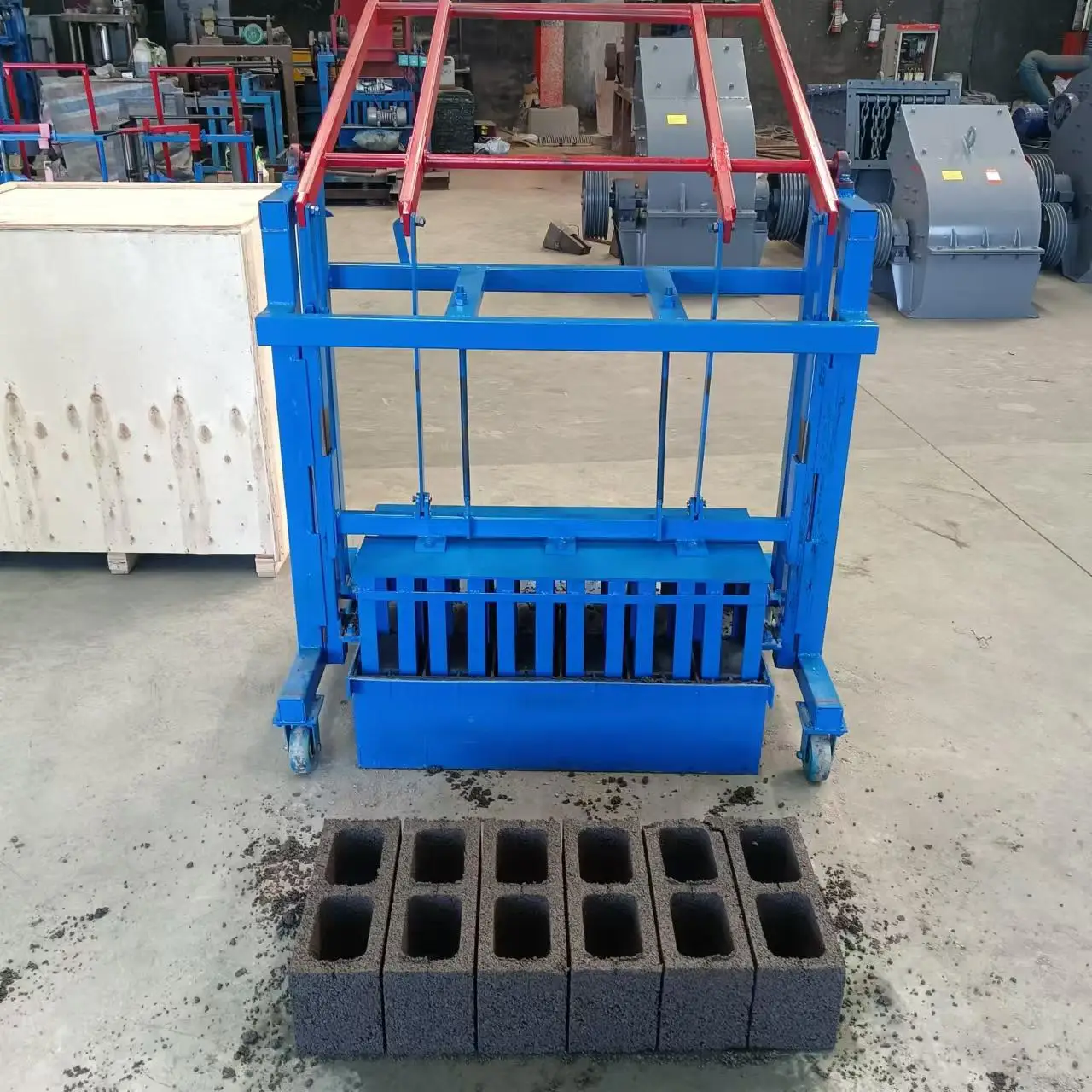 

Model Manual Mobile Hollow Brick Block Maker Low Price Concrete Cement Brick Block Making Machine Vibration Method Mold Core