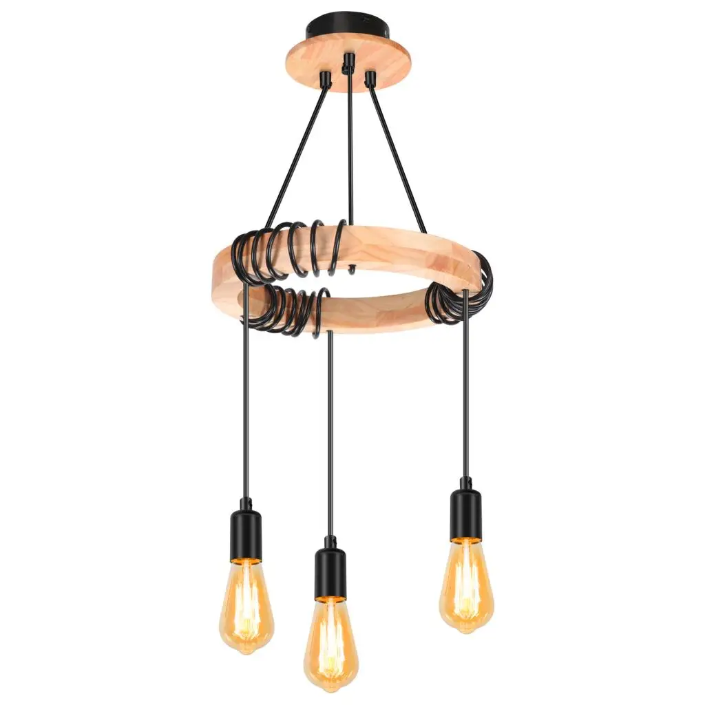 

Industrial Wooden Spider Pendant Lamp Chandeliers 3 Heads E27 Retro Loft Hanging Lights for Bedroom Living Room Kitchen lampara