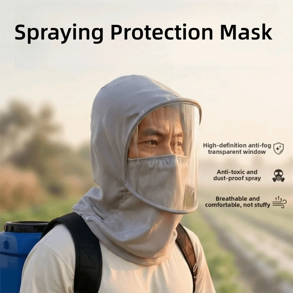 Dust Proof Full Face Mask Anti Oil Splash Anti Fog Clear Face Cover Saliva-Proof Detachable Face Protection Splash Guard BBQ