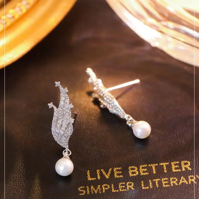Women's Simple Alloy Long Wing Stud Earrings Elegant Fashion Jewelry Gifts