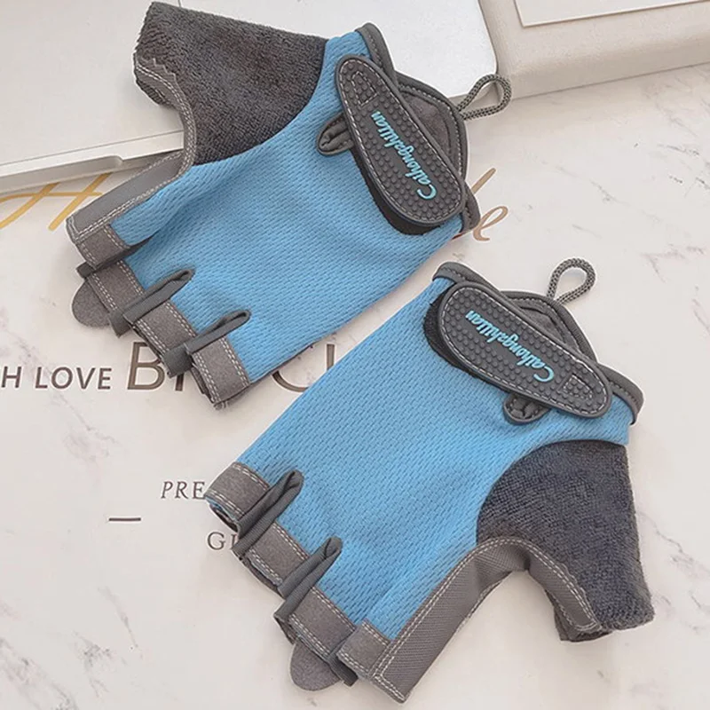 Men Women Summer Equipment Training Yoga Half Finger Ice Silk Letter Mitten Gym Fitness Non Slip Sport Bicycle Cycling Glove N23