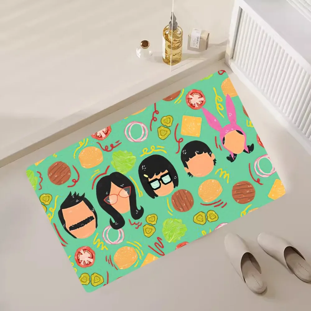 Cartoon B-Bob s Burgers Floor Mat Bedroom Kitchen Door Bath House Super Absorbent Foot Non-slip