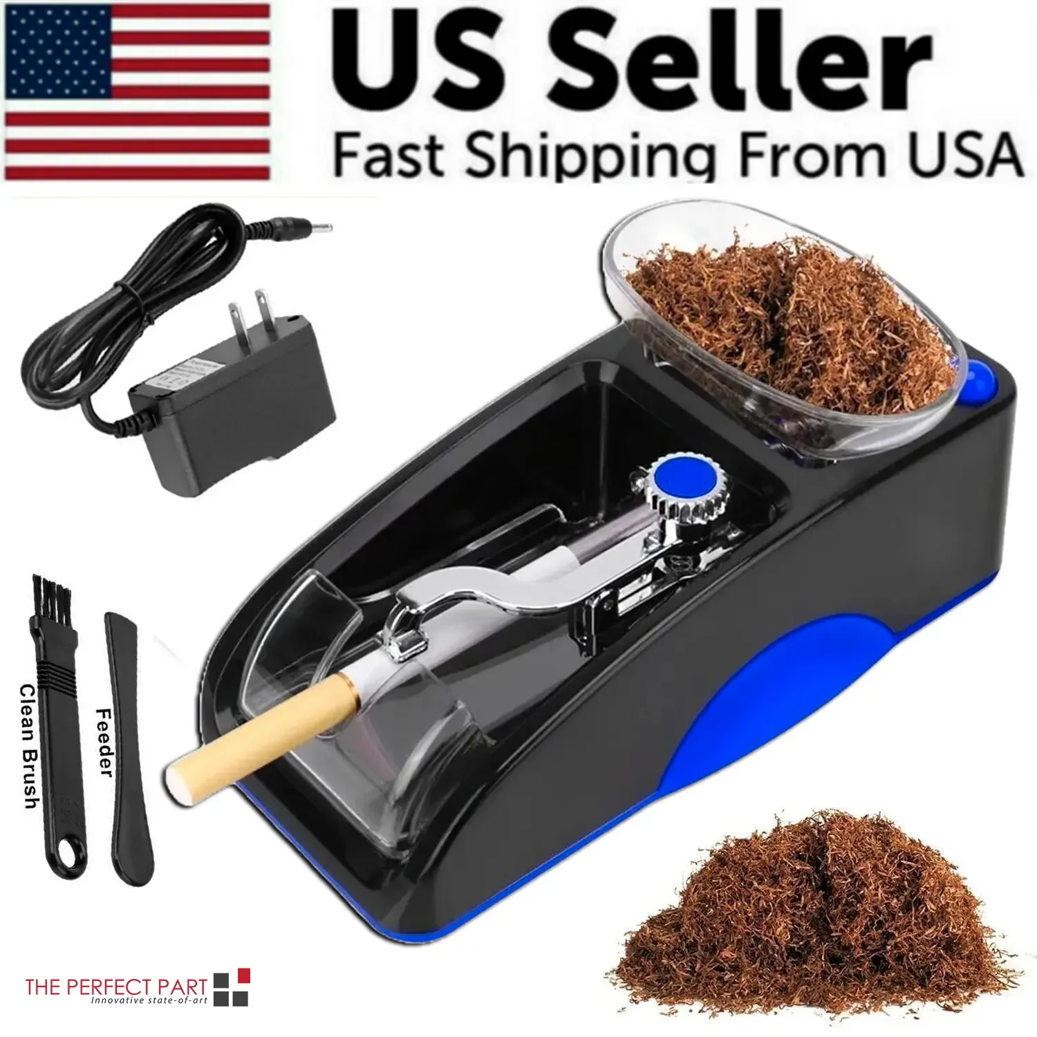 

Electric Automatic Cigarette Rolling Machine Tobacco Injector Maker Roller Blue