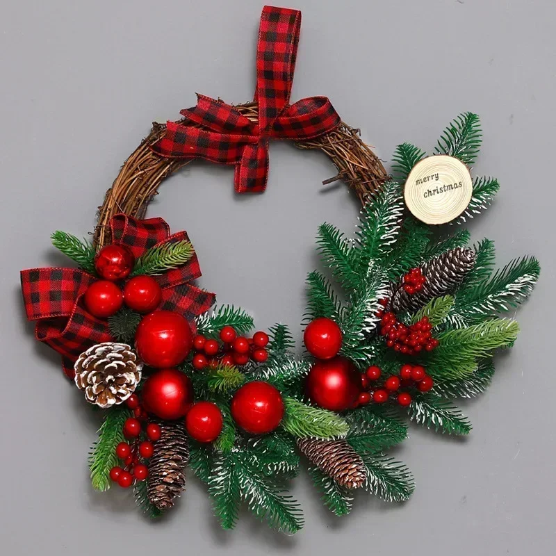 

Christmas wreaths decoration rattans for Xmas wreaths for front door Christmas decoration ideas basket of flowers
