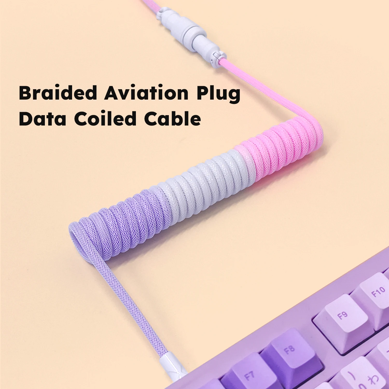 59 Inch Braided Aviation Plug Data Cable USB-A To Type-C Compatible with all Type-C Gaming Mechanical Keyboard Keyboards DIY Kit