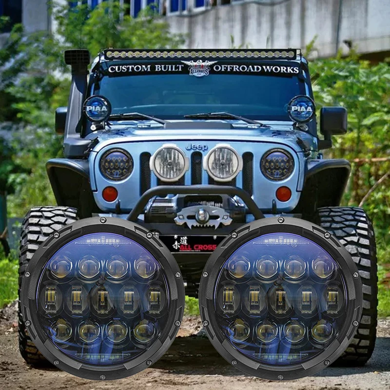 Hot sale 10000 lumen 7 inch round H4 led headlight 130w with Amber Turn Signal For Land Rove Lada Niva 4x4 hummer h1 h2