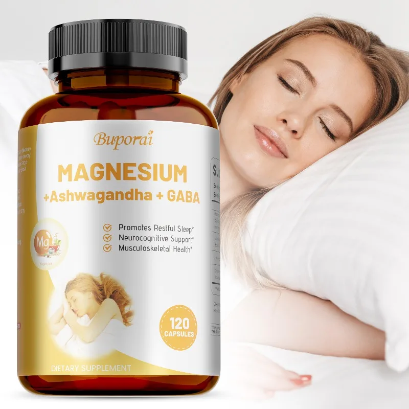 Magnesium + Ashwagandha + GABA - Calm Mood, Muscle Recovery, Supports Brain and Nervous System Health, Improve Mental Clarity