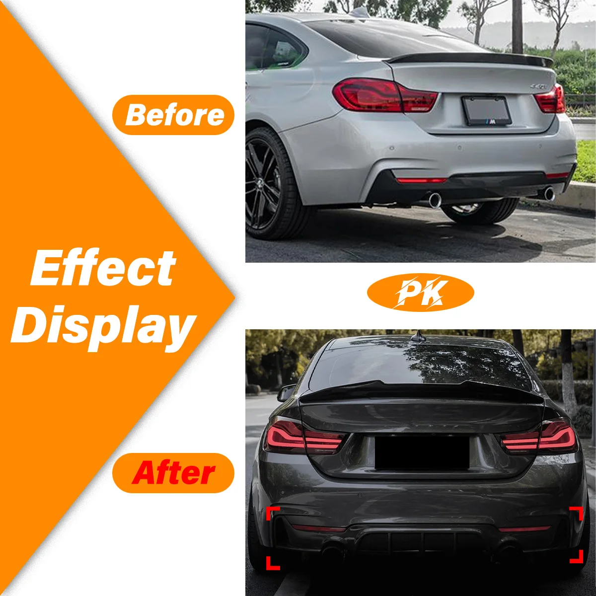 ل BMW F32 F33 F36 428i 430i 435i M Tech Sport 2014 2015 2016 2017 2018 2019 2020 السيارات المصد الخلفي سبويلر الشفاه طقم الجسم #2