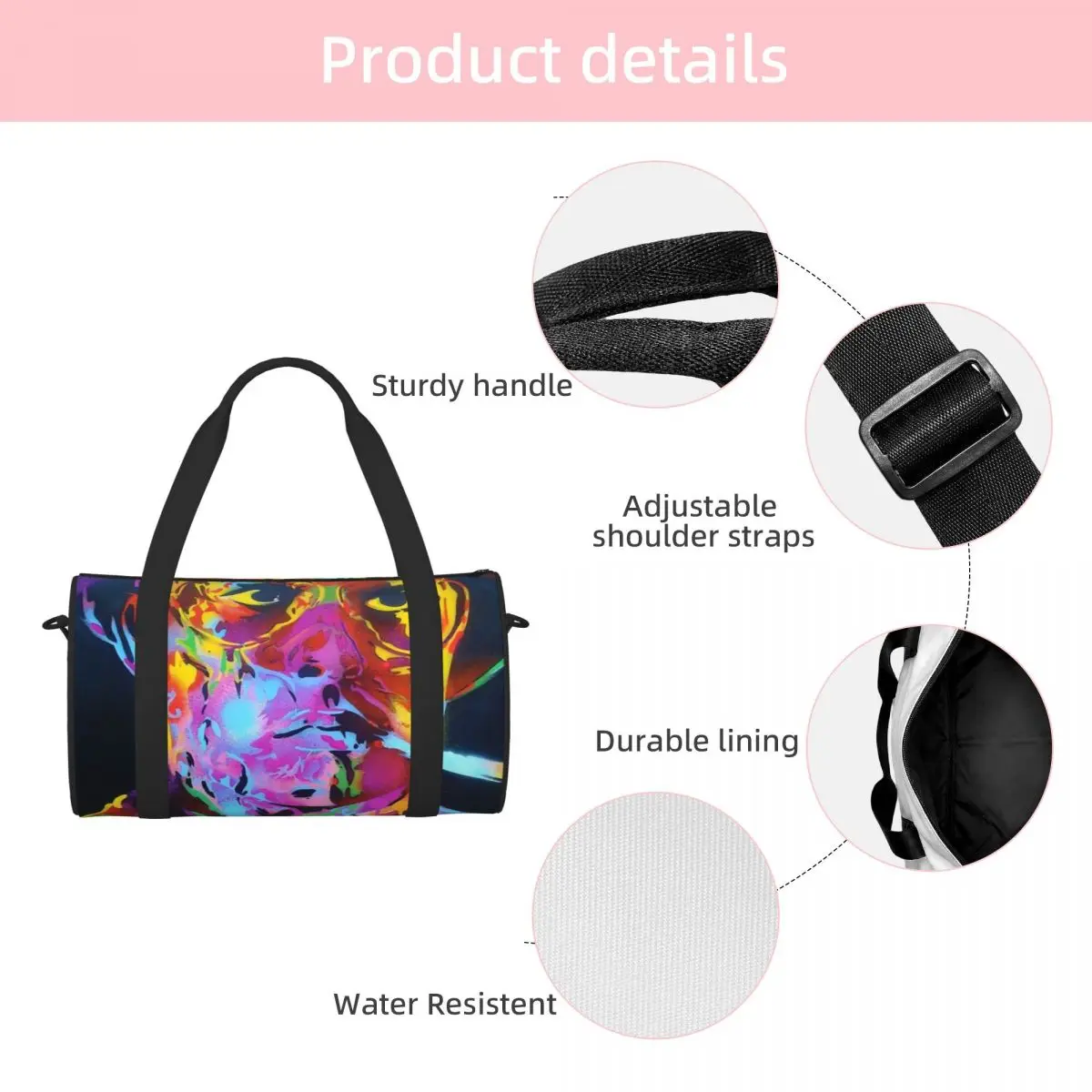 Fear And Loathing In Las Vegas Art Luggage Bag Multi-Functional Duffle Tote Bag Handbags Gym Bags Fitness Bag for Boys Girls 3