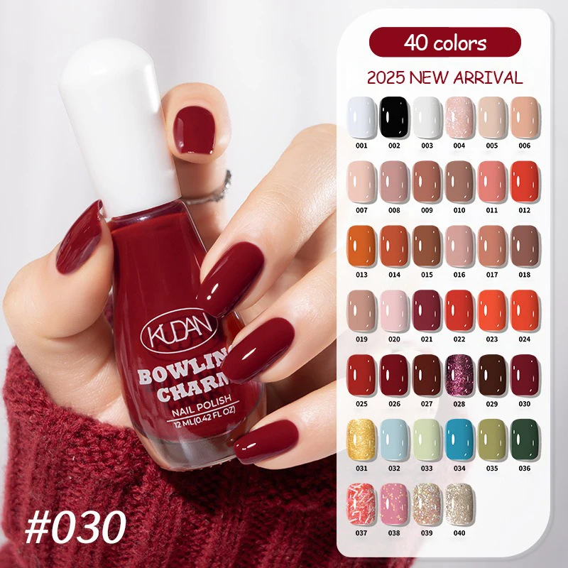 Esmalte de uñas para verano, 40 colores, a base de agua, secado rápido, arte de uñas en forma de lágrima, semipermanente, monocromático, sin lámpara para hornear