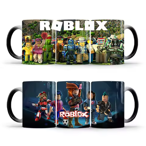 New Style Game Roblox Creative Cartoon Color Changing Mug Ceramic Thermal Coffee Creative Mug Birthday Gift Daily Necessities