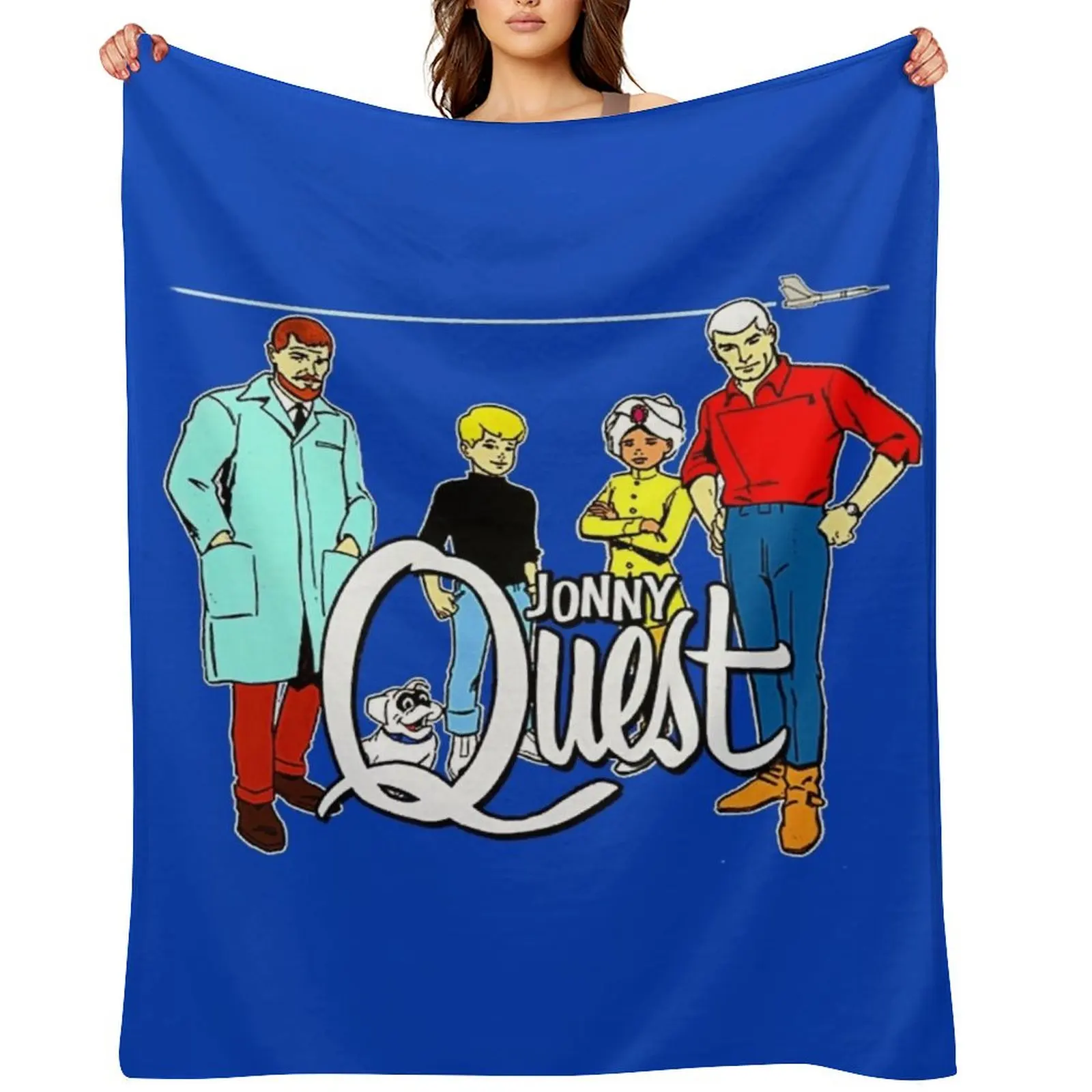 

Jonny Quest, non-distressed Throw Blanket Personalized Gift sofa bed Decorative Sofa blankets and throws Blankets