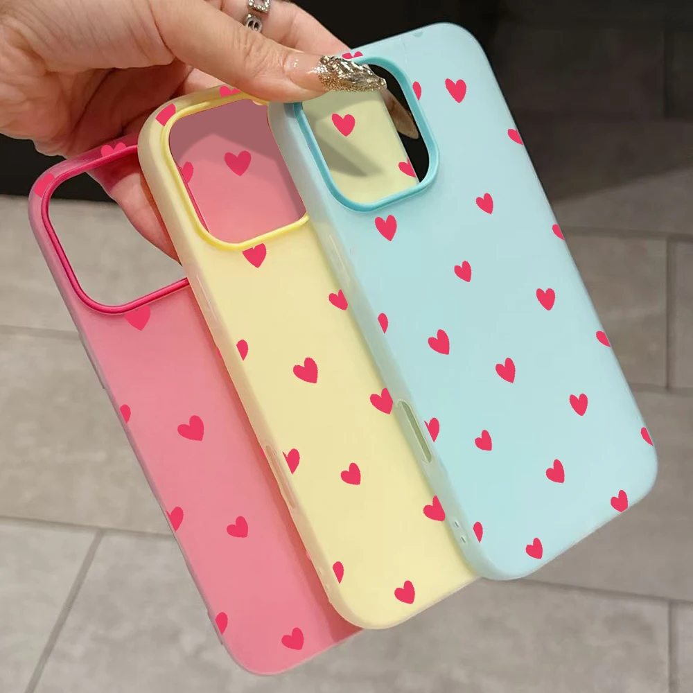 Red Love Heart Pattern Phone Case For Redmi 12 13C 14C 15C 5G 13 14 For Xiaomi Redmi Note 12 11 1014 13  Pro 4G Shockproof Cover view 5