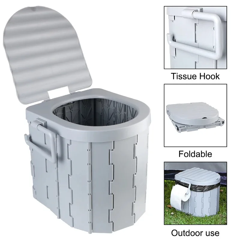 

Travel Bucket Toilet Seat Portable Folding Toilet with Lid Emergency Toilet Car Folding Toilets Camping Toilet