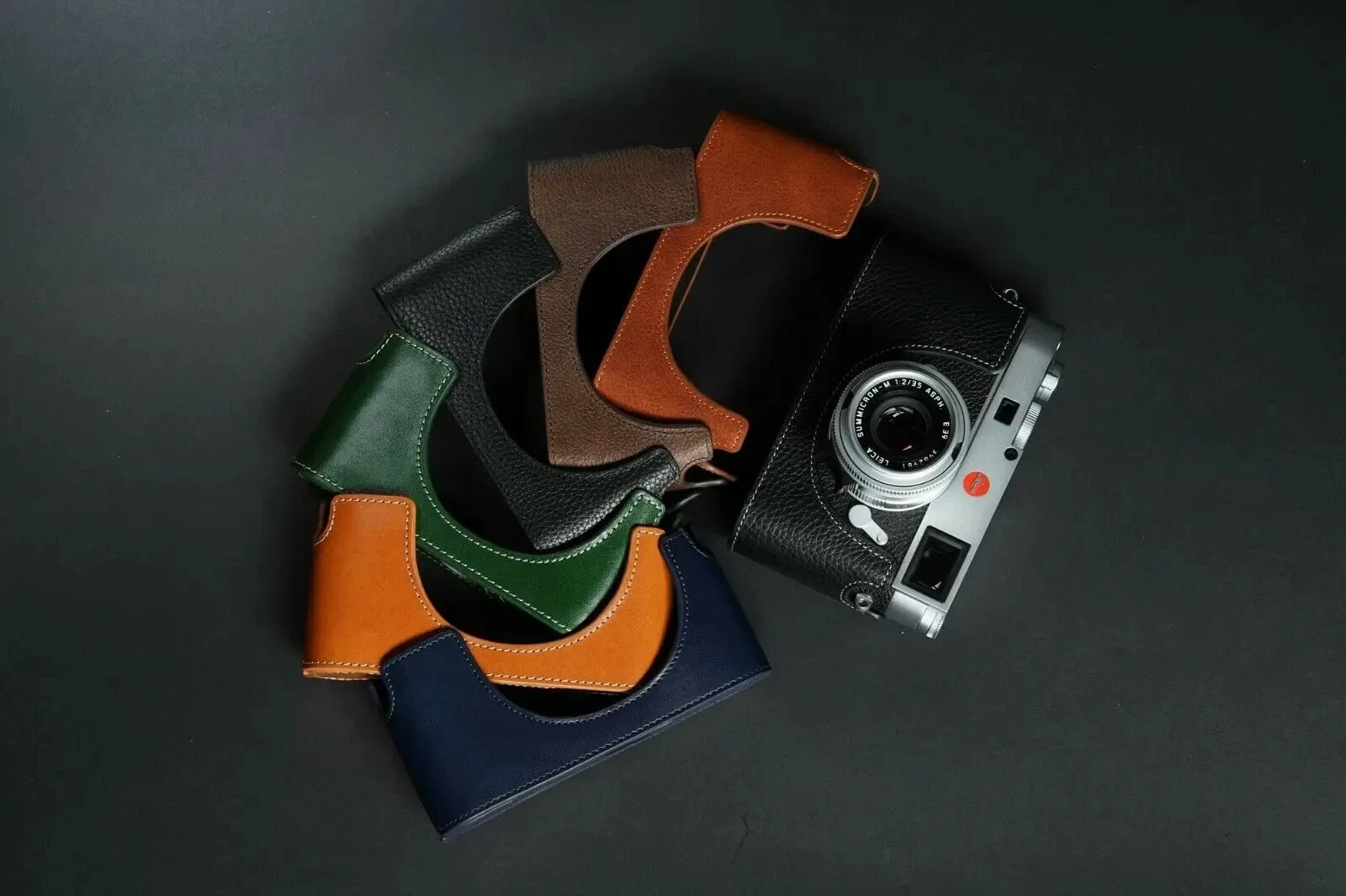 Echtes Leder Kameratasche handgemachte Halbkörpertasche für Leica M11 offene Batterie Design Schutzhülle Box Basis Haut Shell