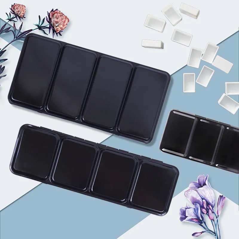 Art Metal Watercolor Tin with Fold-Out Palette DIY Travel Large Watercolor Tray Palette with 14/26/52 Empty Watercolor Half Pan