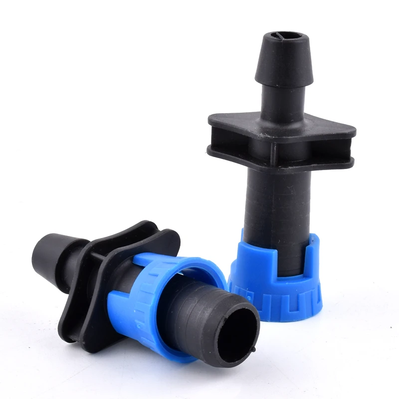 16mm Blue Quick Joint Irrigation Hose Connector Labyrinth Belt Drip Irrigation Belt Pull Buckle Lock Garden Water Pipe Connector