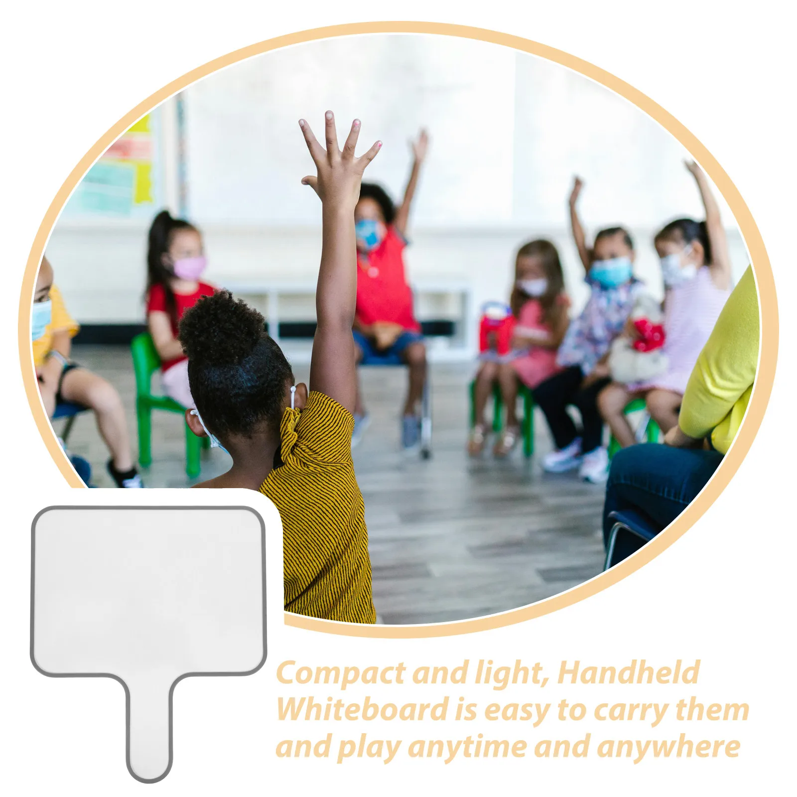 Melamine Handheld Whiteboard Scoreboard Answer Paddle Voting Board Classroom Game Small Dry Erase Writing Board