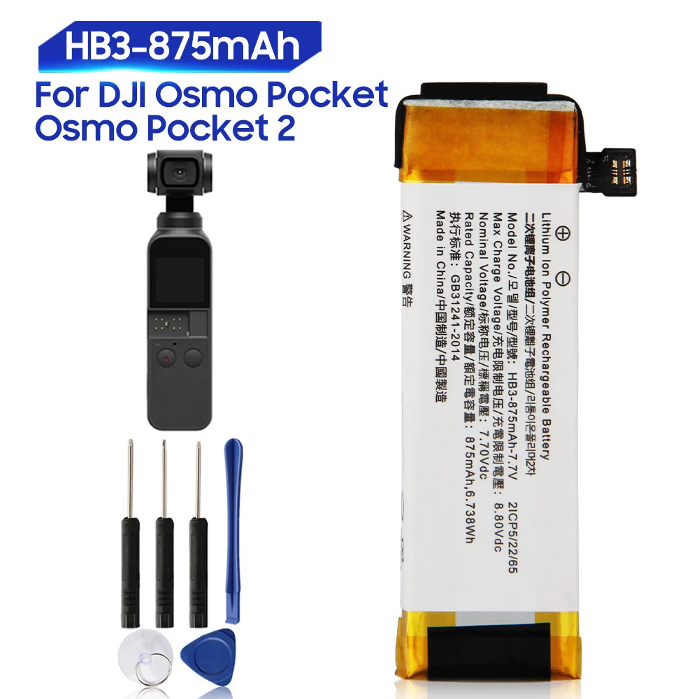 Replacement Battery HB3 For DJI Osmo Pocket 2 Osmo Pocket Osmo Pocket II 875mAh