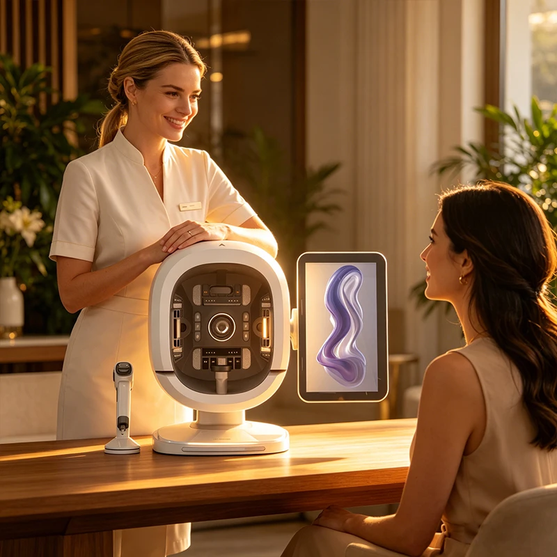 professional skin analysis mirror skin moisture analyzer device face skin analyzer machine facial