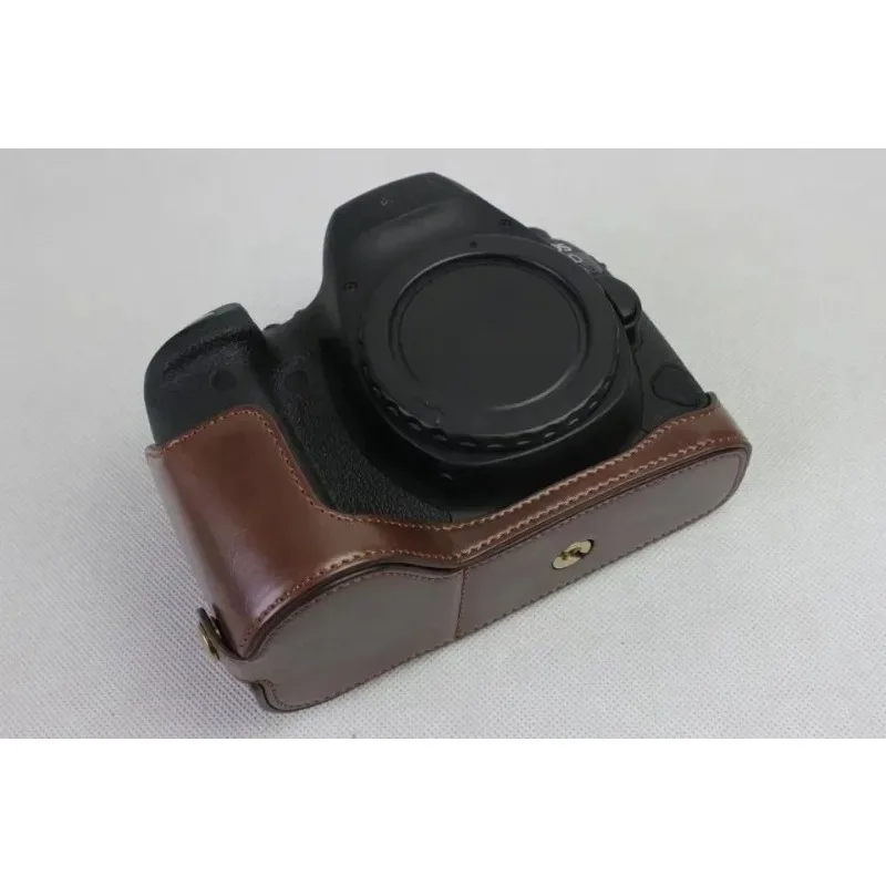 

For Canon 6D Mark II new PU leather camera case bag half body Accessories bottom camera cover removable battery