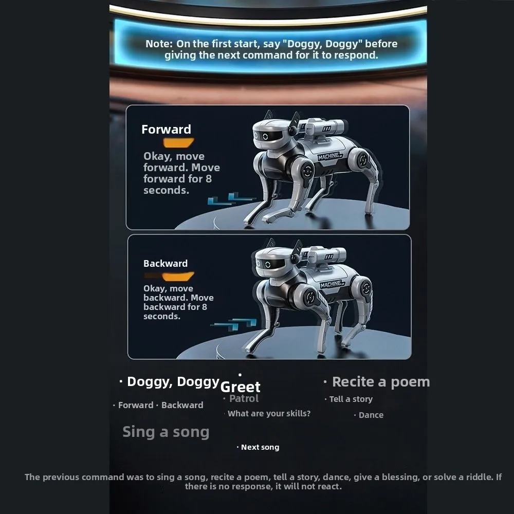DIY Assembled Electric Robot Dog Voice Controlled Dialogue Function Intelligent Mechanical Dog Early Education Intelligent