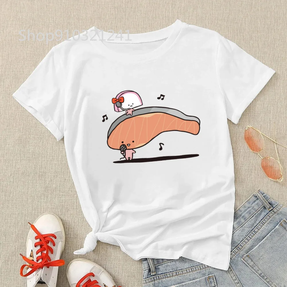 Funny Kirimi CHAN Women T-shirt Print Fashion Casual White Top T Shirt Graphic Tees Women Cute Cartoon T-shirts Female