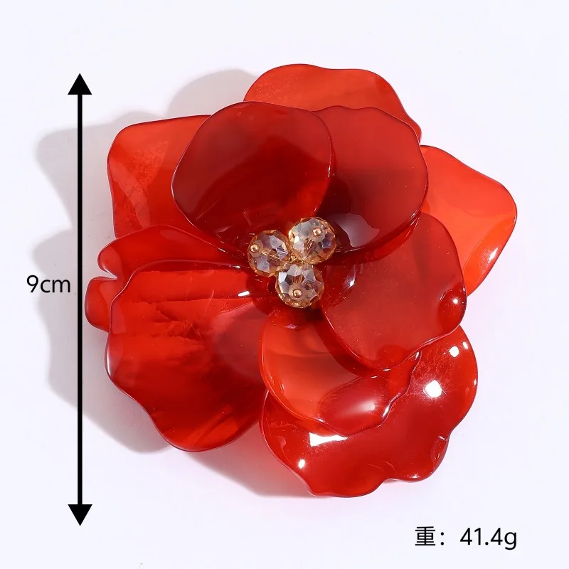 

New 9CM Acrylic Flower Brooch for Women's High-end Luxury Jewelry Accessories Pin Party Banquet Gift Corsage