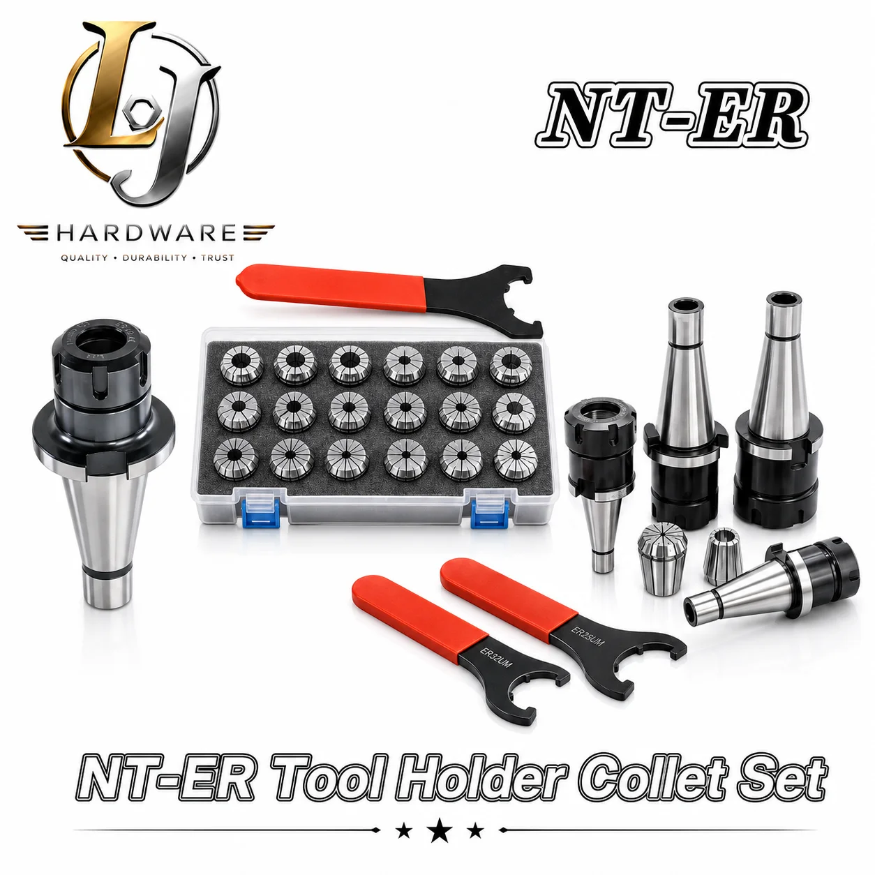 High Precision NT-ER Tool Holder Collet Set NT30 NT40 ER16 ER20 ER25 ER32 ER40 with A/UM Wrench for CNC Milling Lathe Machine