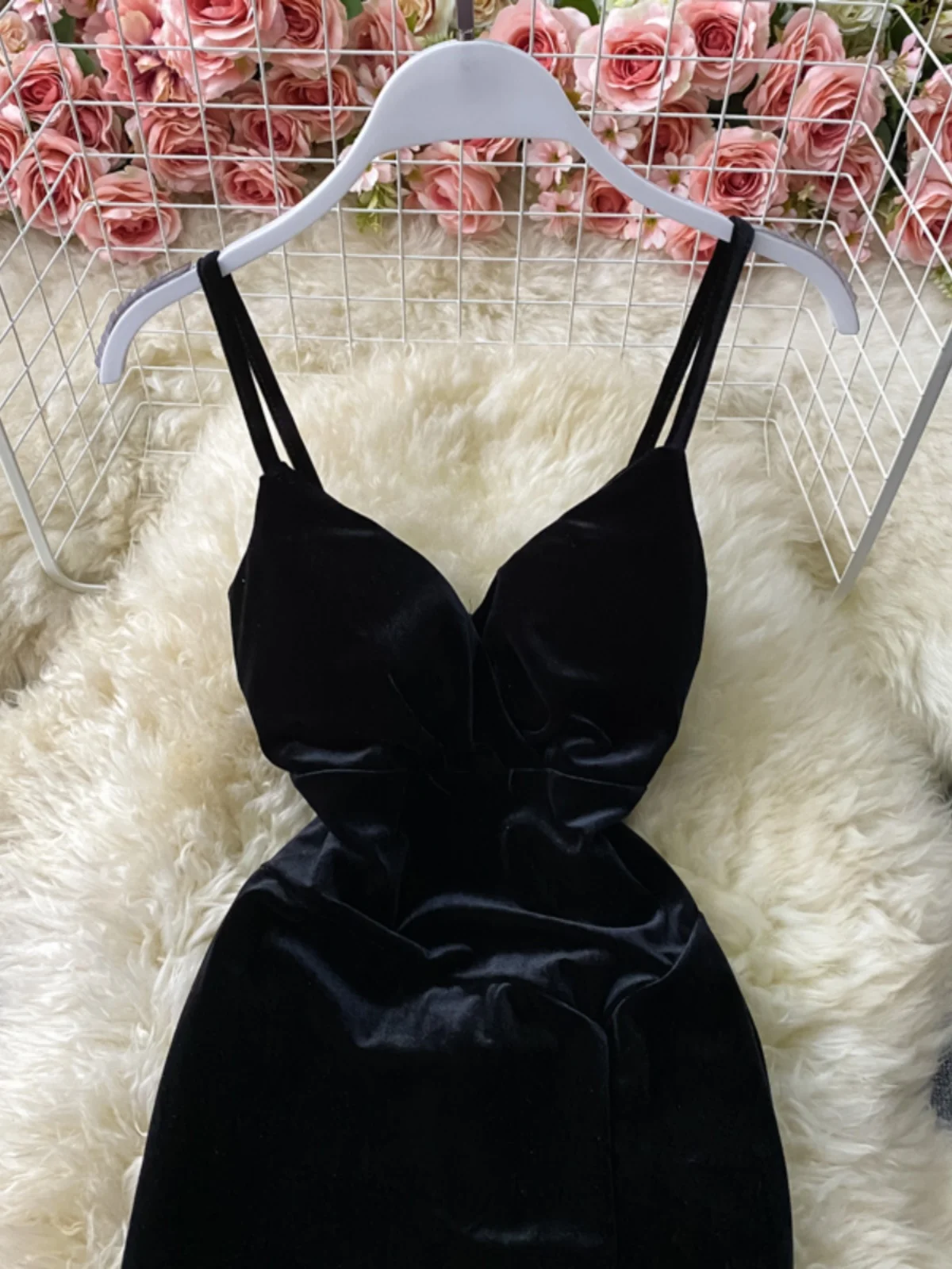 Deep V-Ne Velvet Wrap Dr Night Club da donna Abito da sera ingombrante in vita Lungo Dr Taglio basso Bal Strapl Dr