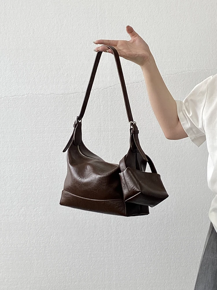 

Женская сумка | Высококачественная сумка для подмышек в стиле ретро | Универсальная сумка через плечо и через плечо с верхней ручкой для ежедневных поездок на работу | Нишевый стиль