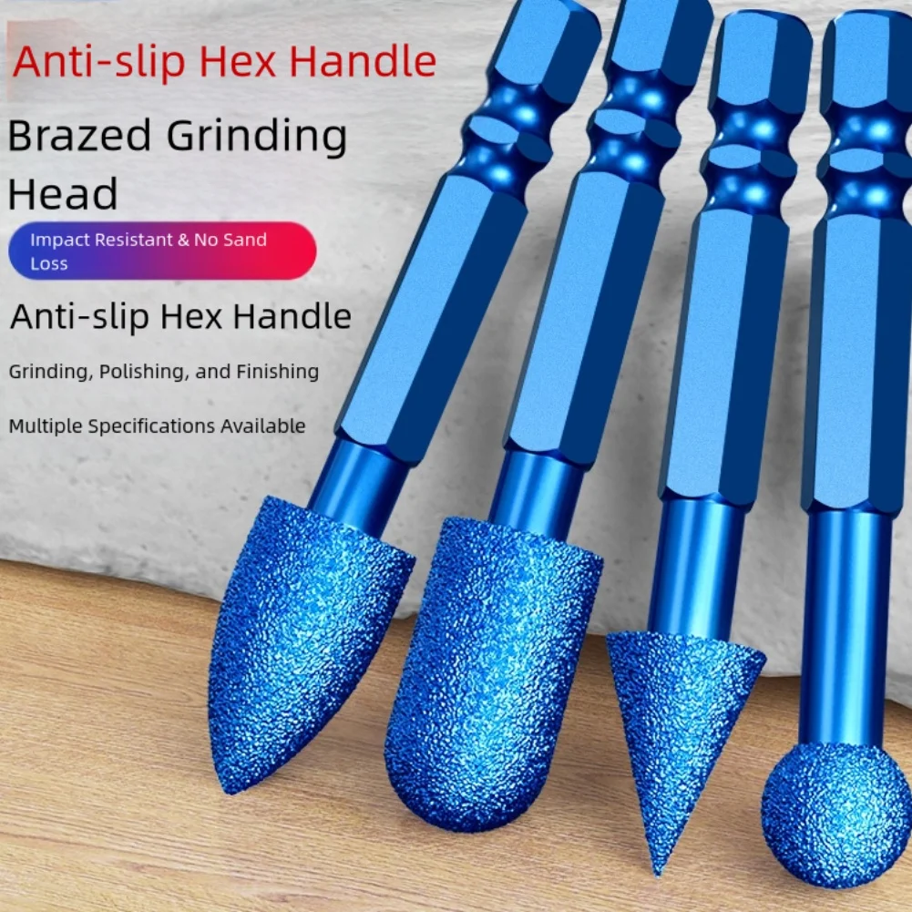 

Набор шлифовальных насадок из 7 шт., шлифовальная головка с алмазным песком, шестиугольная ручка, ручная шестиугольная ручка, электрическая дрель, шлифовальная головка
