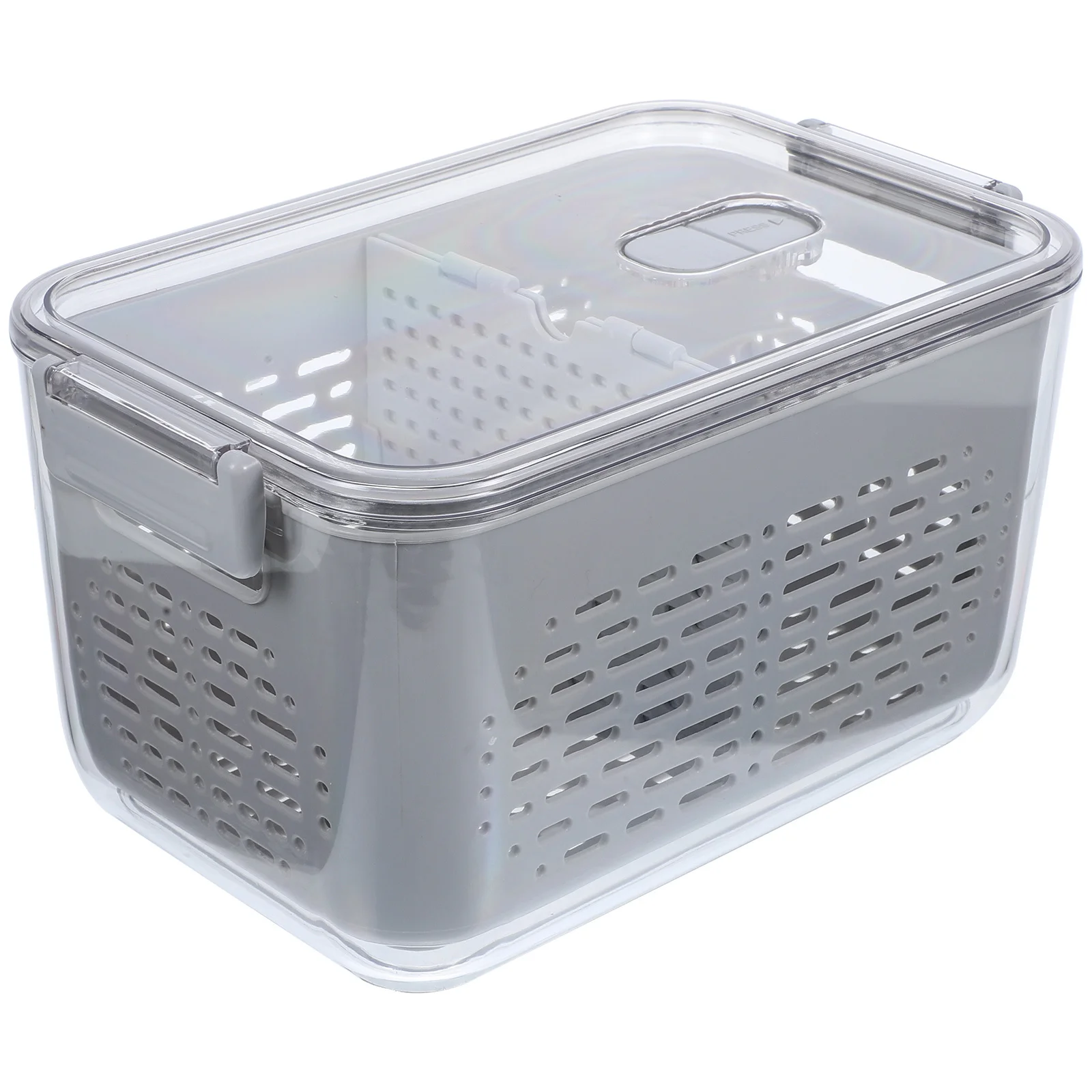 

Drainable Fridge Storage Bin With Colander Basket For Vegetables Fruits Snacks Organizing Kitchen Pantry Food Preservation