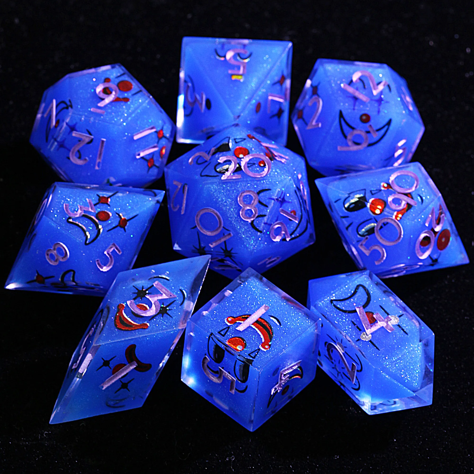 9 Polyhedral Resin DD Dice Sets Happy Joker