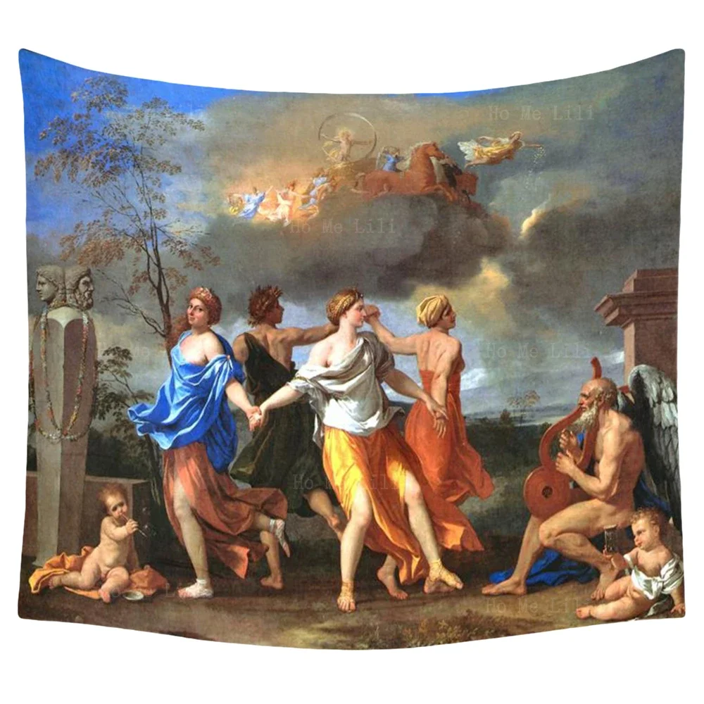 Renaissance Art Dance To The Music Of Time Human Life Classicism Tapestry By Ho Me Lili For Livingroom Home Wall Decor