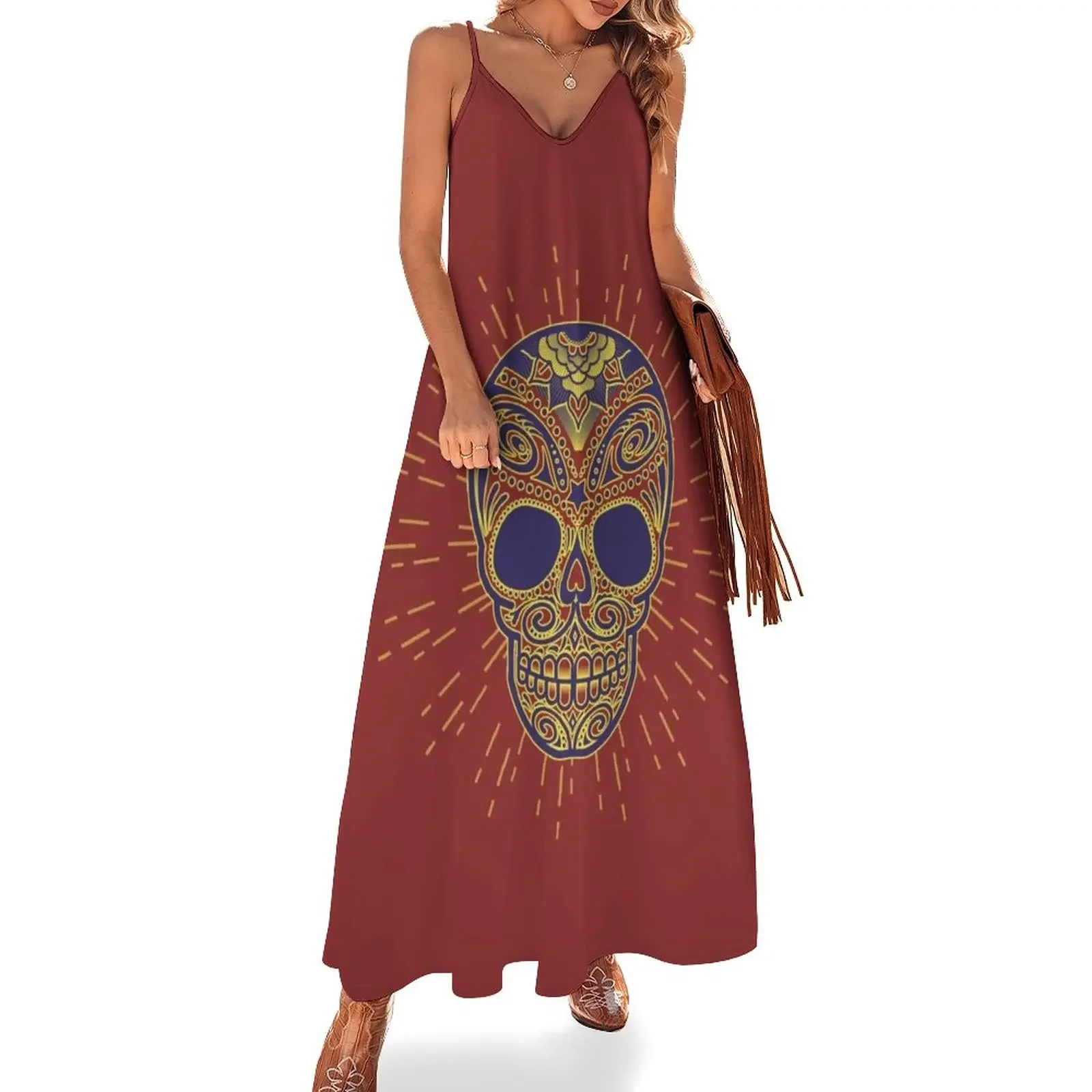 

Golden catrina Sleeveless Dress loose women's dress dresses for women 2025 luxury designer party clothes for woman