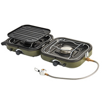 Naturehike PHANTOM Folding Gas Stove Picnic Camping Portable Two-Burner  Cooking Stove with Non-Stick Baking Pan NH22RJ003