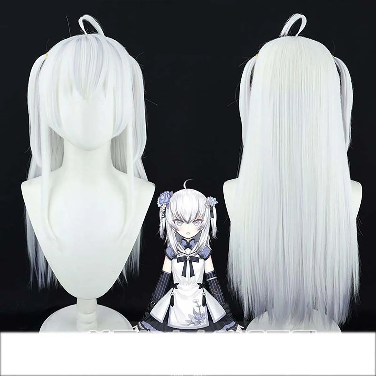 Women Virtual YouTuber Blanche Fleur Cosplay Higashi yukihasu Wig