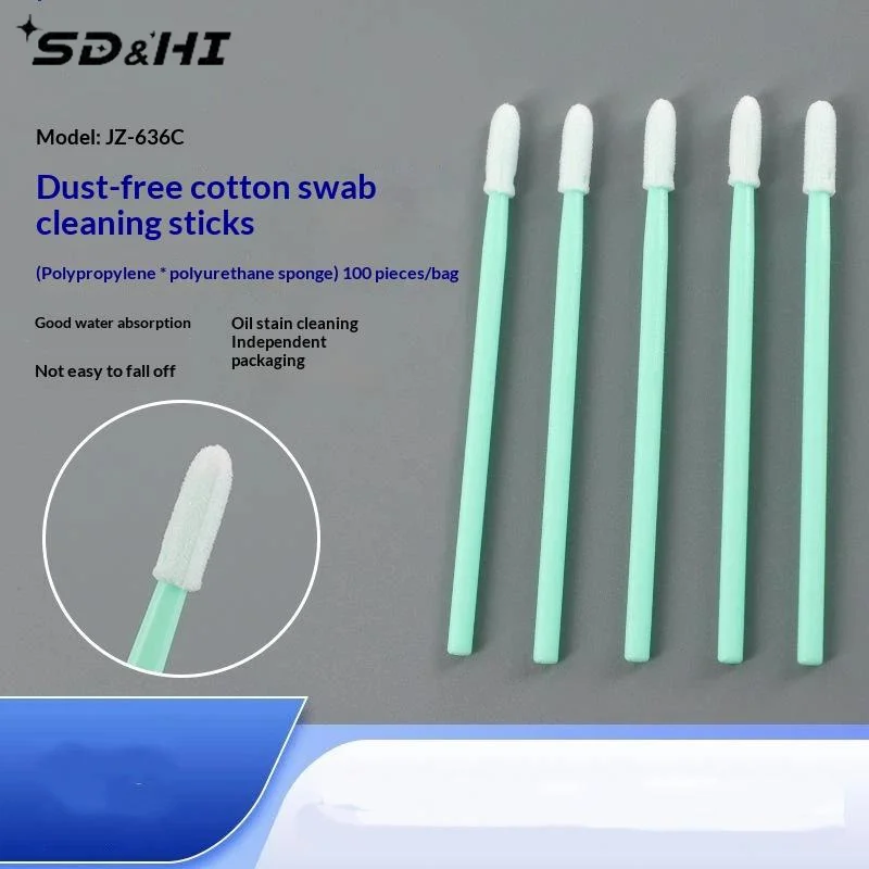 100Pcs/Pack Small Pointed Tips Cotton Micro Swab Anti-static Dust Free Swab Stick For Cleaning Laser Len Protective Window Heads