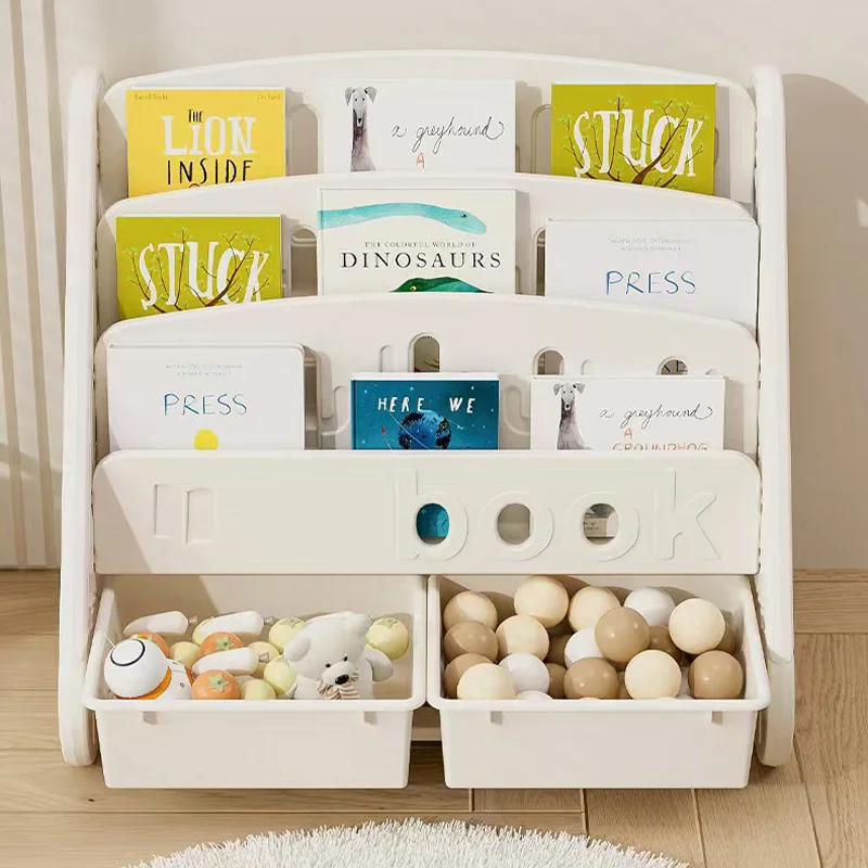 Eco-friendly Children's Bookshelf Home Bedroom Children's Picture Books Toy Storage Cabinet Snacks Sundries Organizer Rack image 2