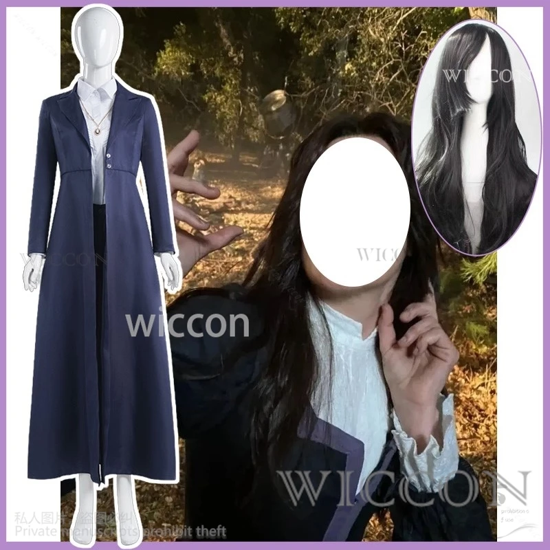 Anime Film Hexe Agatha Cosplay Kostüm Uniform Perücke Graben Hemd Hosen Halskette Anzug Halloween Xmax Party Für Frau Angepasst